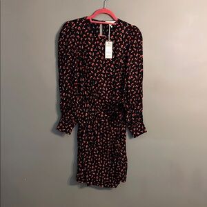 Boden Floral Black Dress NWT